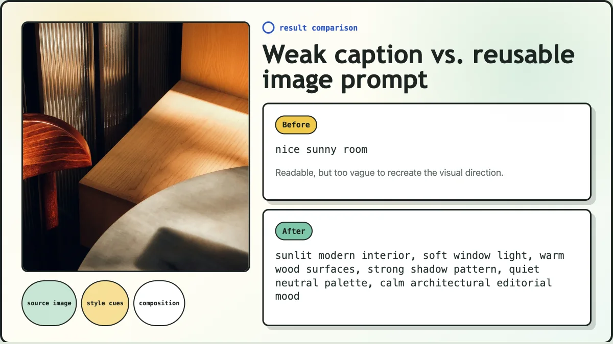Before and after prompt refinement comparison